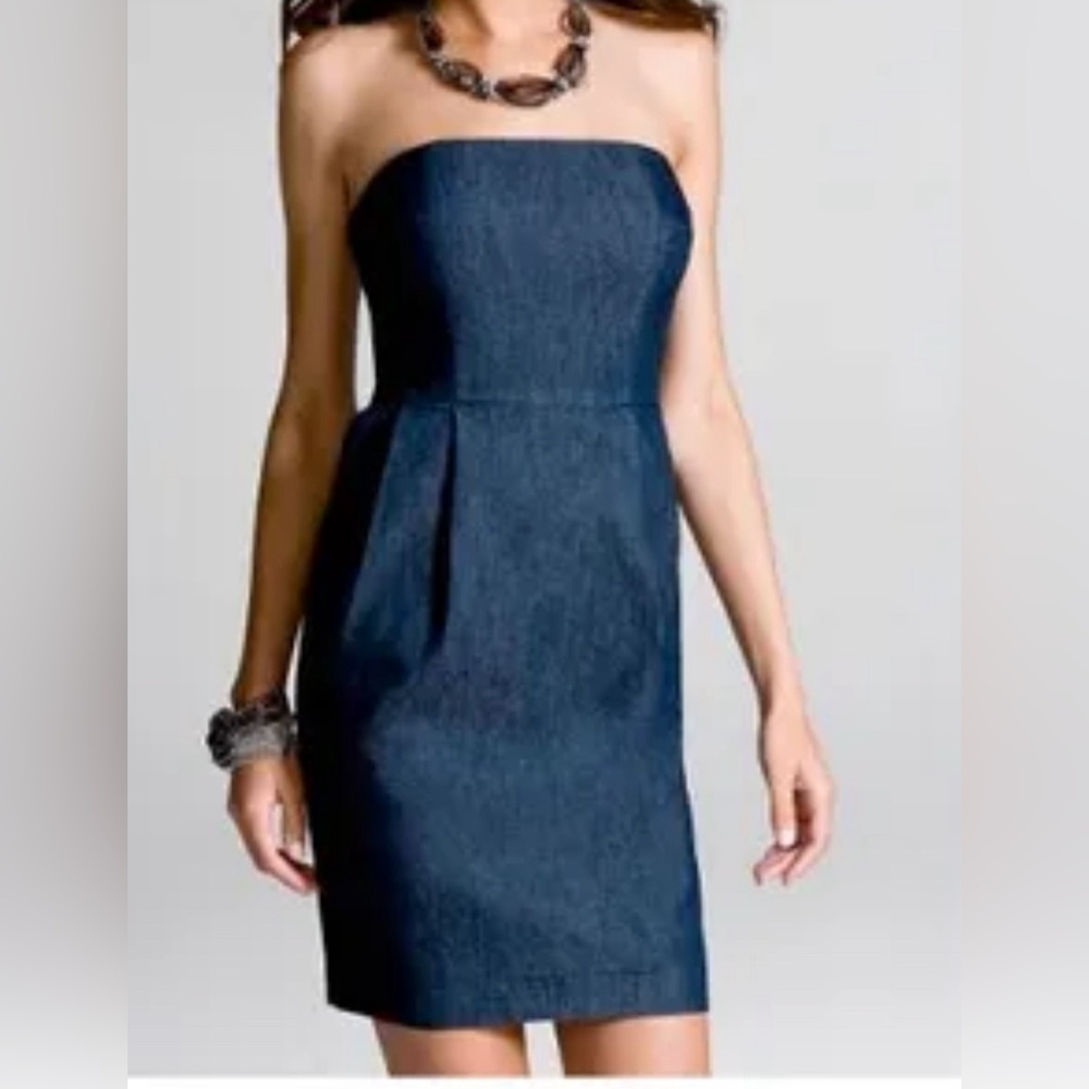 Express Denim Strapless Knee-Length Dress, with Pockets! Size 4 Y2K